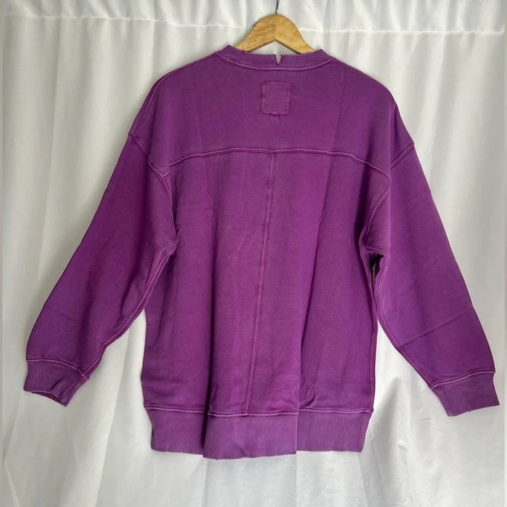 Aerie Chill Crew Sweatshirt Purple - Picture 6 of 7
